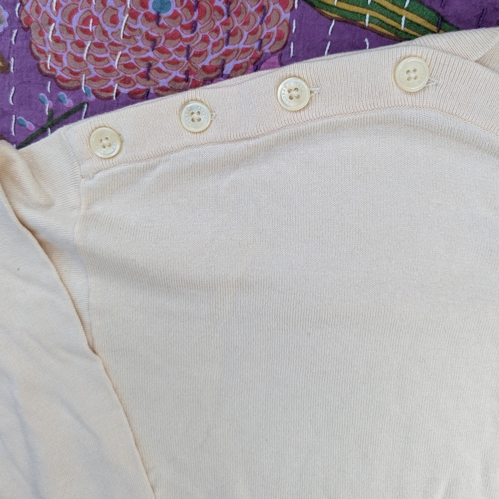 Rafaella Cream Button-Shoulder Sweater - Picture 3 of 4
